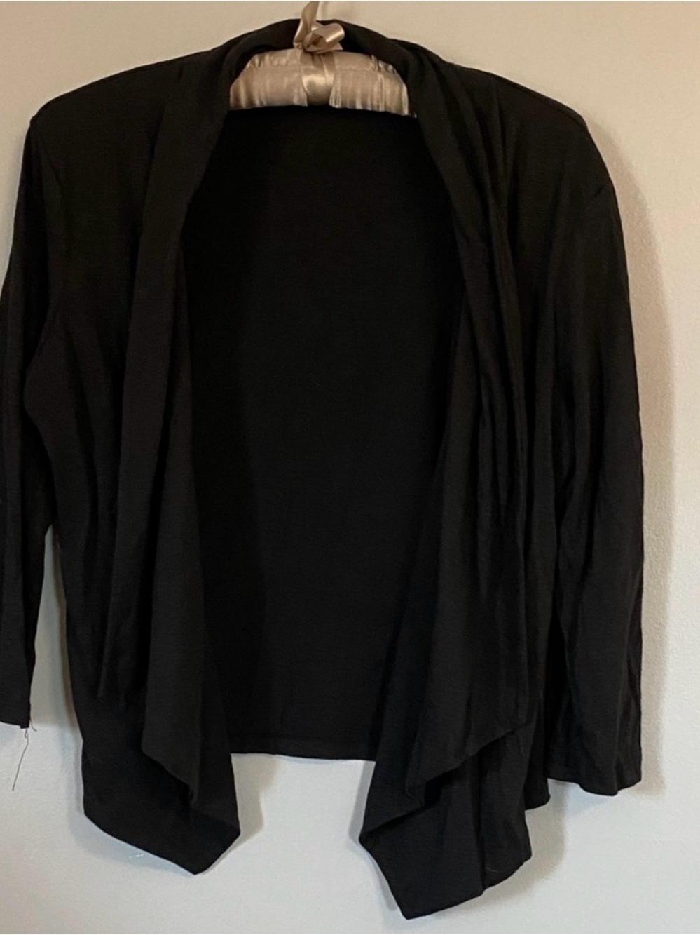 Black Draped Open-Front Women's Sweater Cardigan